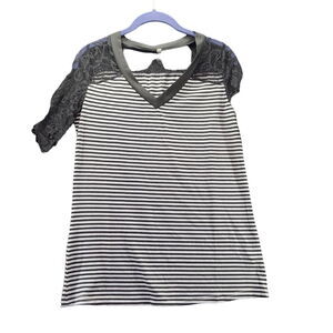 Blouse Multi-Color Size Small Cotton Blend Lace Short Sleeve Womens